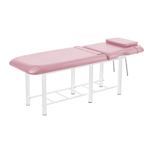 Living And Home Adjustable Backrest Massage Bed for Physical Therapy Spa Facial, Pink 2