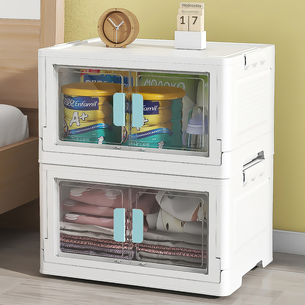 Set of 2 PP Collapsible Stackable Storage Boxes