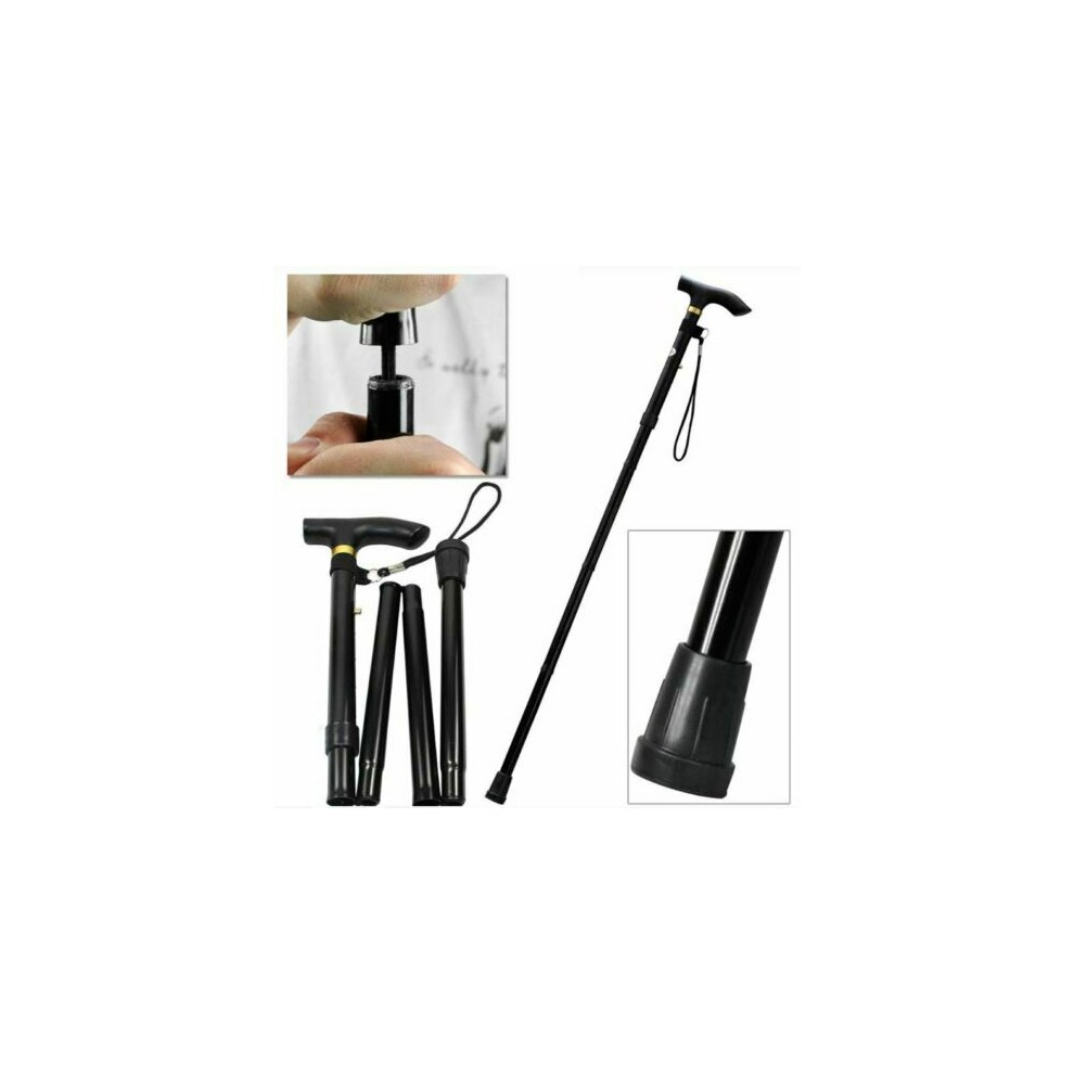 Lightweight Easy Folding Aluminium Walking Stick Cane, Height Adjustable