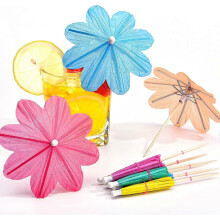 (As show, One size) 150 Pieces Cocktail Umbrella Flower Umbrellas Drink Parasols, Random Colors