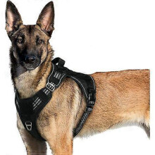 (As show, One size) No-Pull Dog Harness, Adjustable Tactical Vest for Medium-Large Dogs, Breathable, Reflective, Easy On/Off, Military-Style, Size XL