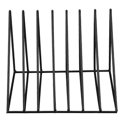(As show, One size) Creative metal triangular iron desktop bookshelf, book magazine holder (black)