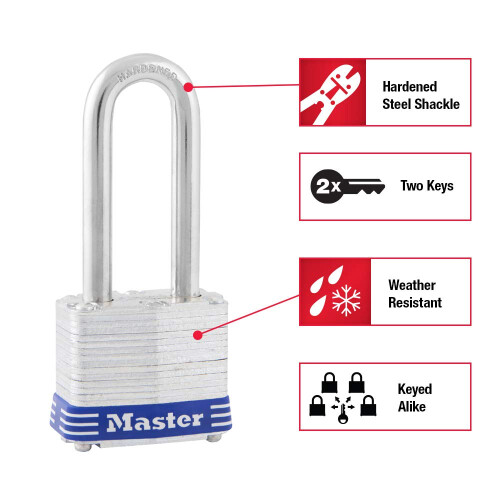 Master Lock ΛΑΜΙΝΑΡΙΣΜΕΝΗ ΚΛΕΙΔΑΡΙΑ 1.56"Π (Συσκευασία 1) 2
