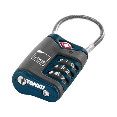 Lewis N. Clark TSA Cable Lock Blue Single 1