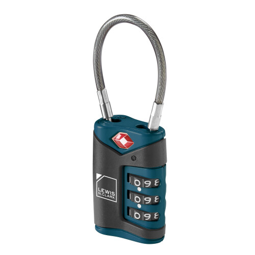 Lewis N. Clark TSA Cable Lock Blue Single