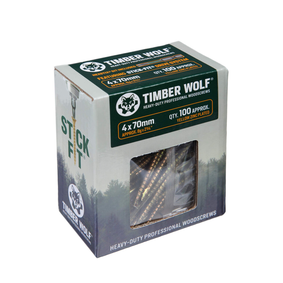 Timber Wolf Woodscrews - 40 X 70Mm - Box Of 100 4038897681282