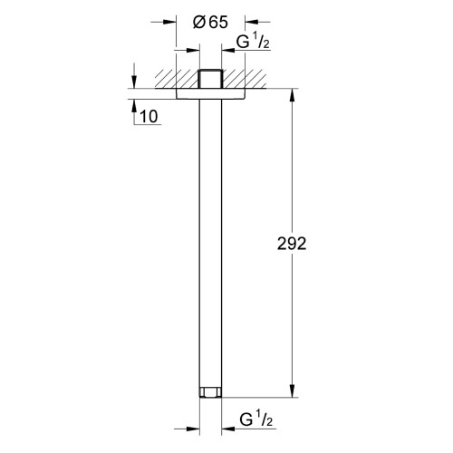 Grohe GROHE 28497000 | Ondus Shower Ceiling Arm | 292 mm 1