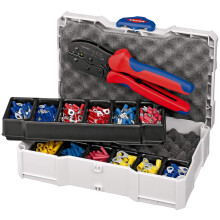 Crimpzange - KNIPEX - 97 90 21 - für isolierte Aderendhülsen - 220 mm - Chrom-Vanadium-Stahl