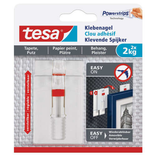 tesa Adjustable Adhesive Nail for Wallpaper & Plaster 2kg