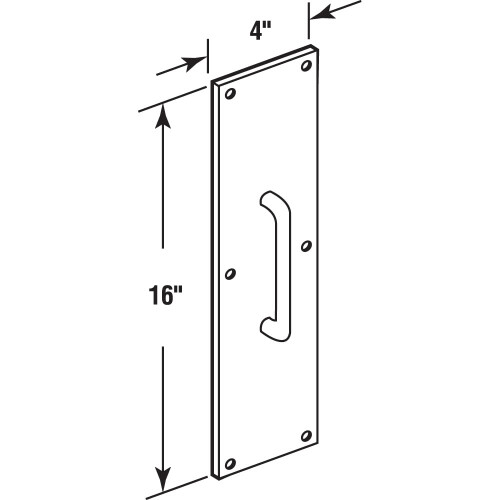 Prime-Line J 4668 10 cm x 40 cm puxador e placa de bronze 1