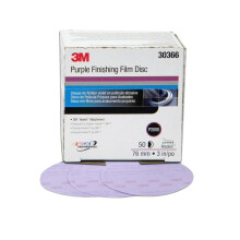3M 30366-50PK Hookit 3"""" Purple Finishing Film Disc (Pack of 50)
