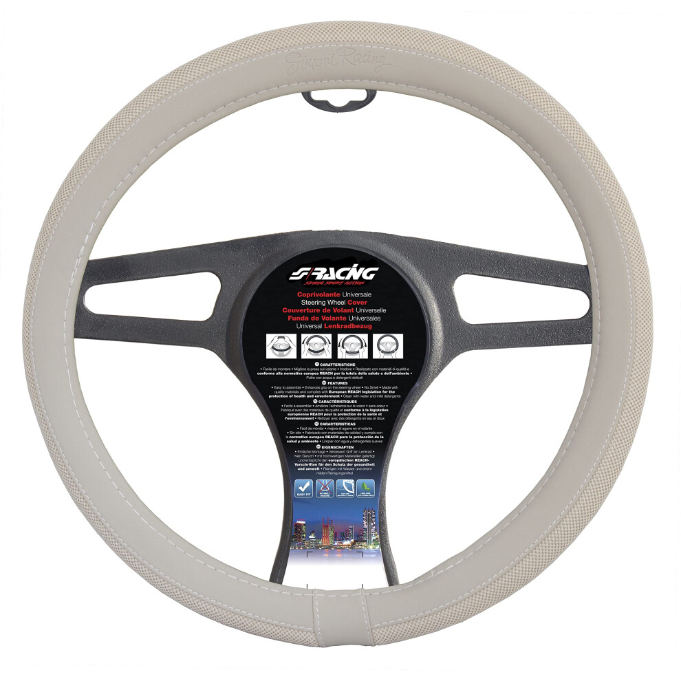 Simoni Racing Cvt / 500 Universal 500 Steering Wheel Cover Beige 8022474203543