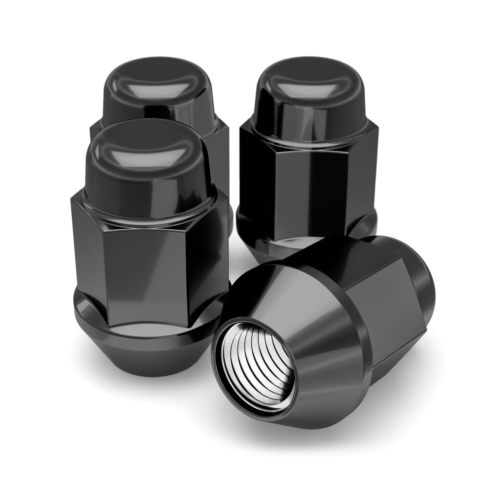 White Knight 1706SBK-4 Noir M12X1.25 Bulge Acorn Lug Nut 4 Pack-image