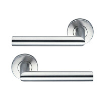 Bricard Tempo Pair of Door Handles on Stainless Steel Rosette 666452