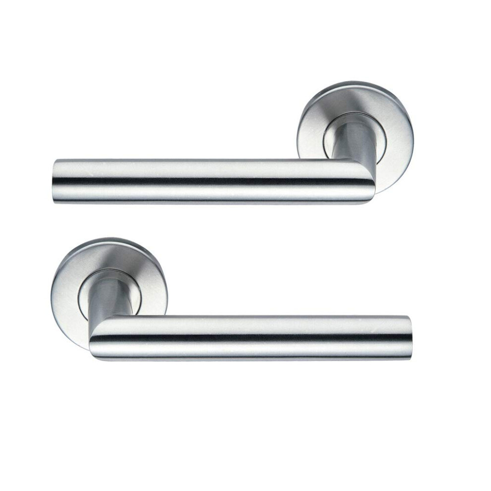 Bricard Tempo Pair Of Door Handles On Stainless Steel Rosette 666452 3188741010667