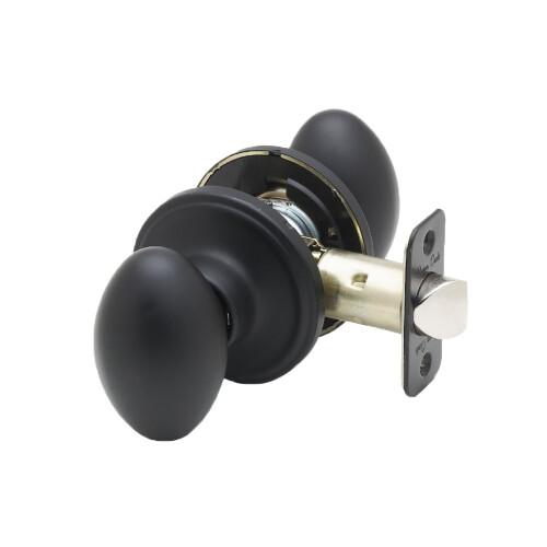 Copper Creek EK2020BC Egg Door Knob Passage Function 1 Pack in Black