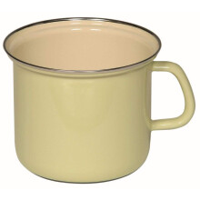 Riess Topf mit Chromrand Ø16cm 2L Pastell Gelb Emaille