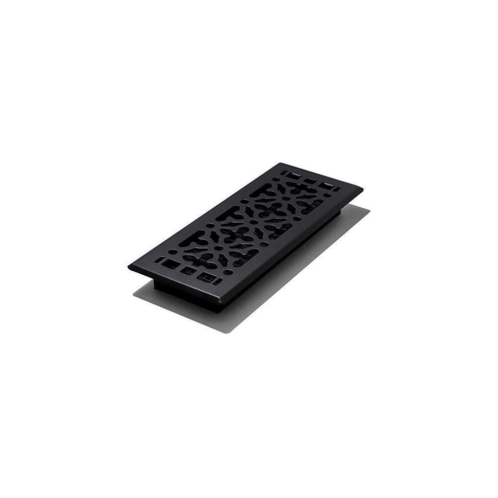 Decor Grates Agh412-Blk Gothic Floor Register 4X12 Inches Textured Black 771308012117