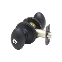 Copper Creek EK2040BC Egg Door Knob Keyed Entry Function 1 Pack in Black