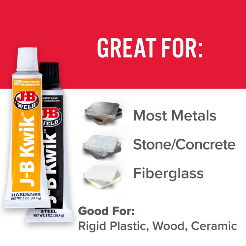 J-B Weld 8276 KwikWeld Γρήγορη Ρύθμιση Χάλυβα Ενισχυμένη Εποξία - Σκούρο Γκρι 2 oz 2