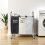 Living And Home 240L 3-Section Laundry Basket with Wheels 2