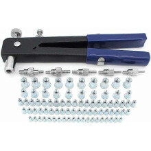 (As show, One size) 107pcs Threaded Rivet NUT GUN Riveter Plier Kit Rivet Nutsert Gun Rivet Plier Tool Threaded Insert for M3 M4 M5 M6 M8 Thread