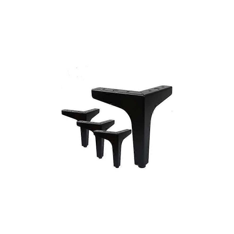 (As Show, One Size) Set Of 4 Furniture Legs Load Up To 600 Kg, Modern Triangle Shaped Metal Table Legs 16 Screws And 4 Foot Protectors, Blackï¼15Cmï¼ 6910540334074