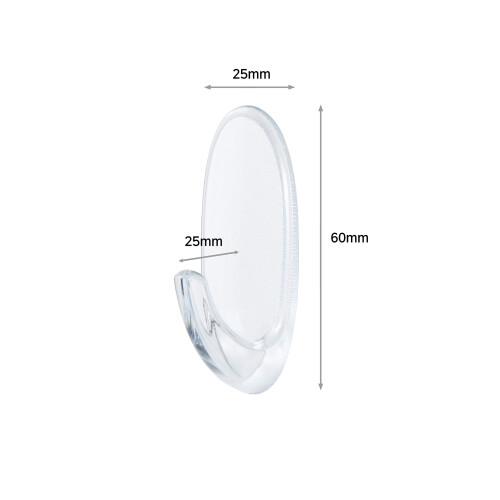 3M Command 17091AW - Pack of 2 Outdoor Oval Hooks  Medium with Strips  Transparent 2