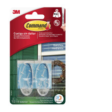 Command 17091AW - Pack of 2 Outdoor Oval Hooks  Medium with Strips  Transparent