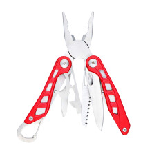 Amazon Basics 8-in-1 Stainless Steel Multitool Safety Lock with Nylon Sheath  Red