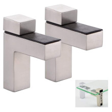 Solid Metal Justerbar Tr?/Glas Hylde Bracket V?gmontering B?rstet Nikkel 2 Pakke