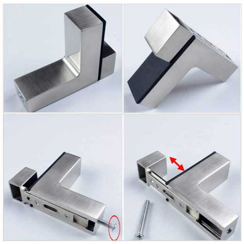 Solid Metal Justerbar Tr?/Glas Hylde Bracket V?gmontering B?rstet Nikkel 2 Pakke 2