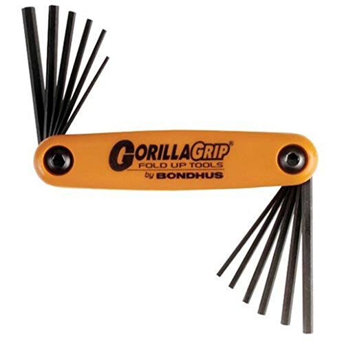 BONLHUS 12550 GORILLAGRIP CONSELHO DE 12 TAMANHAS DE TENHAS DOBRAS HEX-SE de 5/64-5/32 polegadas e 1,5-5mm