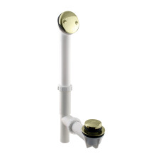 Westbrass 593244-03 White 1-1/2"""" Tubular Tip Toe Bath Waste Drain Kit Polished Brass