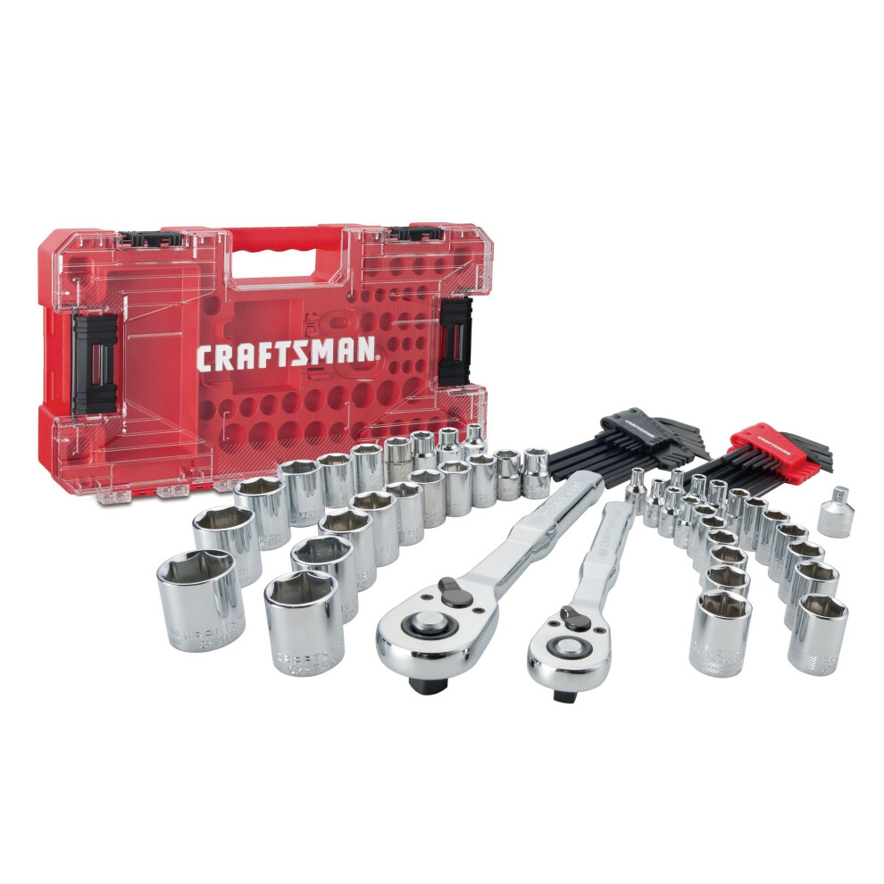 CRAFTSMAN Versastack Mechanics Tool Set 1/4 and 3/8 Inch Drive 71 Piece (CMMT45171)