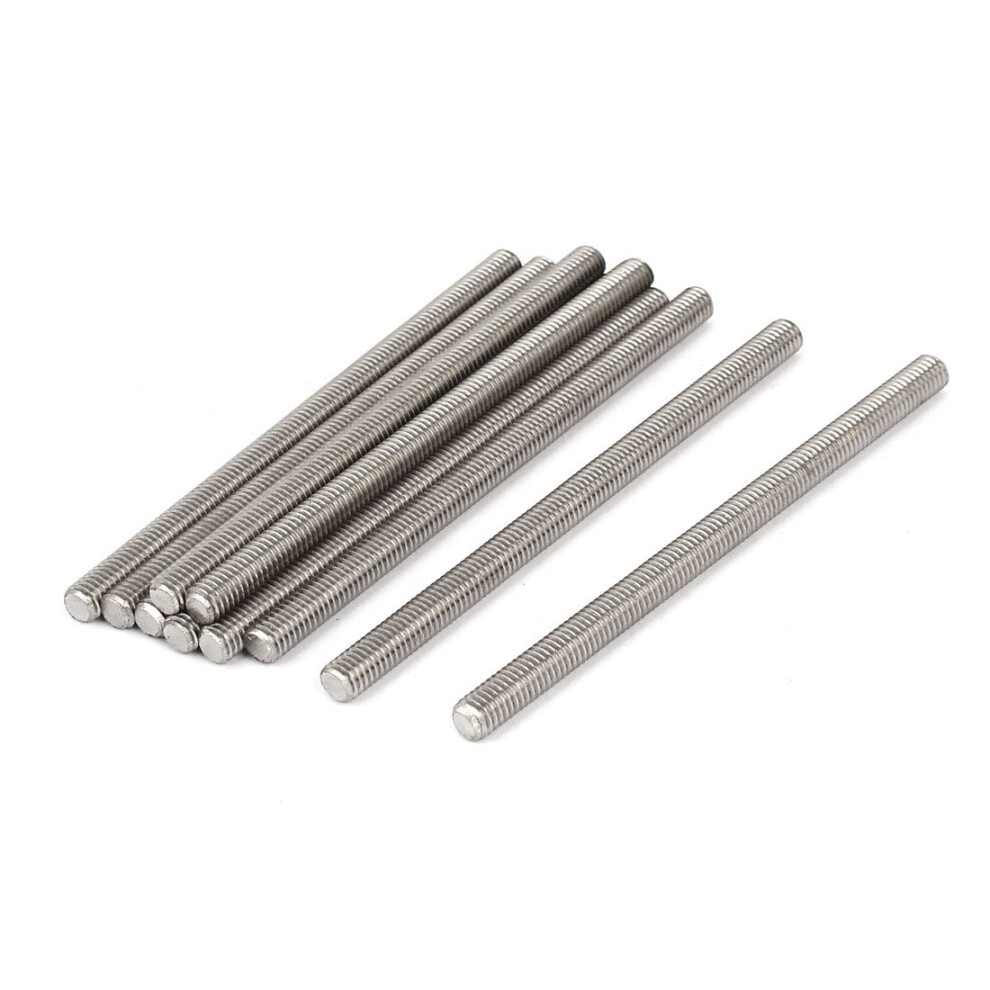 Uxcell M6 X 100Mm 304 Stainless Steel Fully Male Threaded Rod Bar Studs Fastener 10 Pcs 709874066227