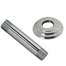 Westbrass 1/2"""" IPS x 4"""" mennyezetre szerelheto zuhanykar karimval polrozott nikkel D3604A-05