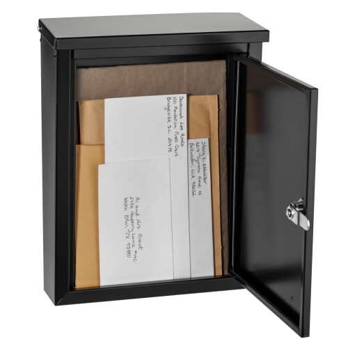 ARCHITECTURAL MAILBOXES 2580B-10 Chelsea Black Locking Wall Mount Mailbox Medium Black 2