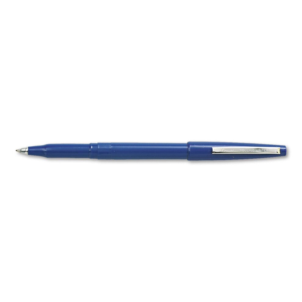 Pentel Rolling Writer Roller Ball Capped Pen  Blue Ink  Medium Point  Dozen  DZ - PENR100C