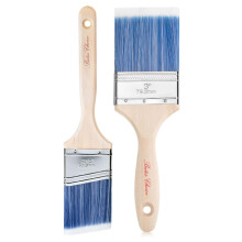 Bates - 2 Pack Wood Handle Paint Brushes Set Professional House Trim Sash Paint Brush