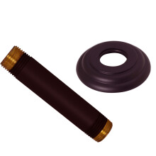 Westbrass 1/2"""" IPS x 4"""" mennyezetre szerelheto zuhanykar karimaolajjal, drzslt bronz D3604A-12