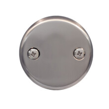Piastra frontale di troppo pieno per vasca da bagno a due fori Westbrass R329-07 da 3-1/8"""" e viti, confezione da 1, nichel satinato