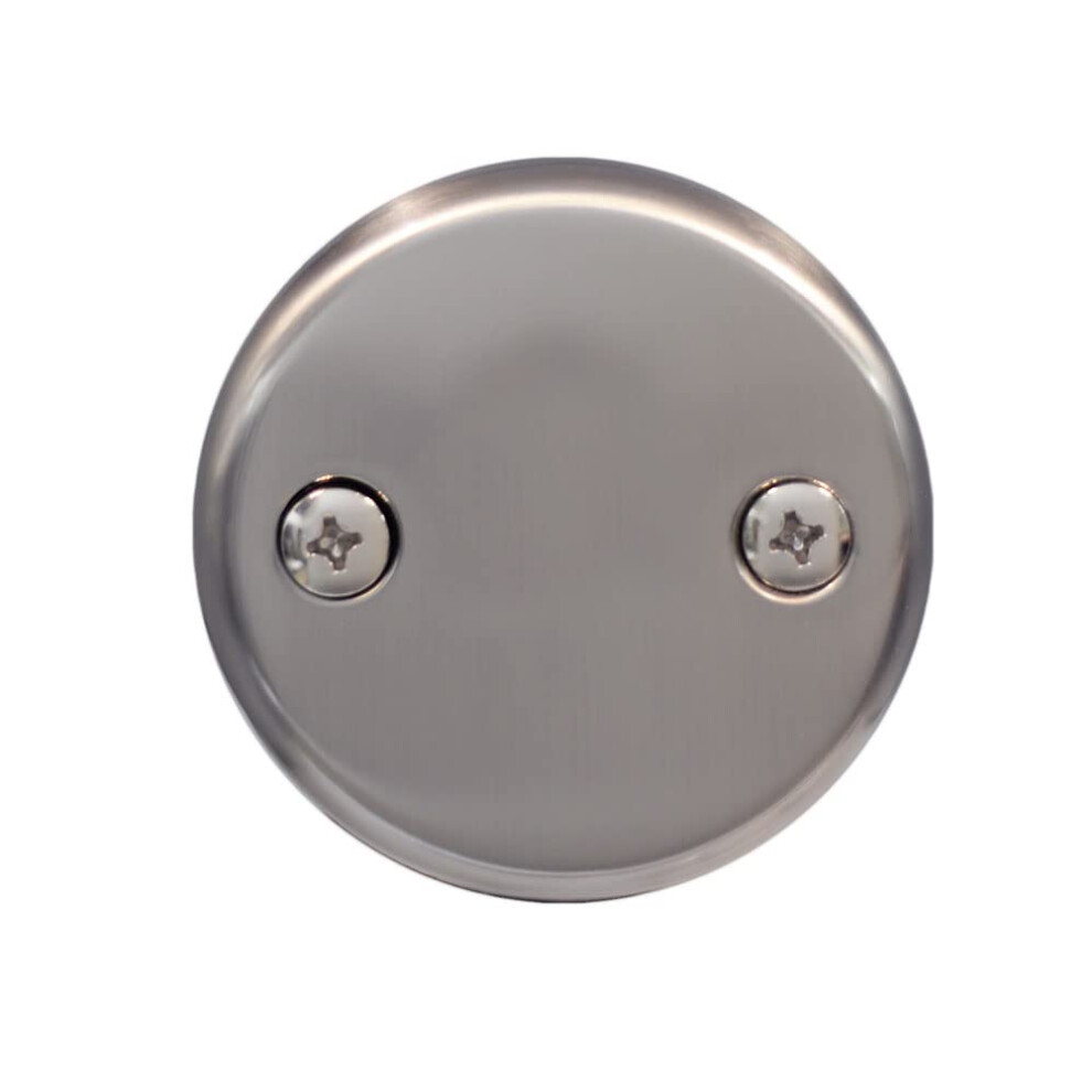 Westbrass R329-07 3-1/8 Two-Hole Bathtub Overflow Faceplate And Screws 1-Pack Satin Nickel 747028097512
