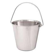 Cubos de acero inoxidable de alta resistencia ProSelect - Cubos duraderos para perreras y granjas - 8"" 4 cuartos