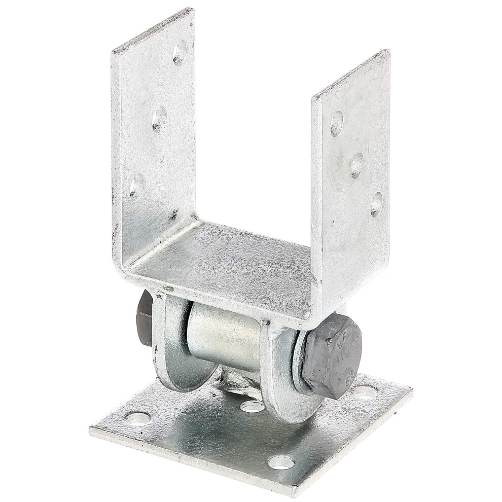 Alberts 208714 Post Holder With Moving Top | Screw-On | Hot-Dip Galvanised | Clear Width 91 Mm 4004338208714