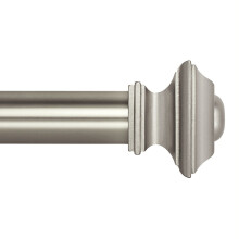 Ivilon Draperi Behandling Vindue Gardinstang - Firkantet Design 1 1/8 Stang. 28 til 48 tommer. Satin nikkel