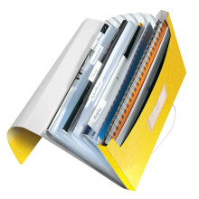 Raccoglitore - LEITZ - A4 - 6 Scomparti - Chiusura Elastico - Giallo