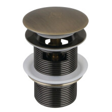 Kingston Brass VTDESHOEAB Trimscape Toe-Touch Tub Overflow 1-1/2"""" Threaded Drain Antique Brass