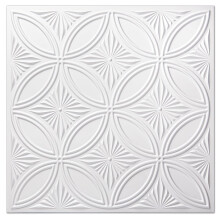 Art3d Decorative PVC Drop Ceiling Tile 2ft x 2ft in White Glue up Ceiling Panel 24 x 24in.12pcs
