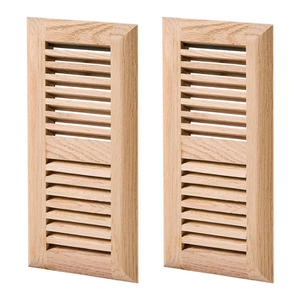 Homewell 2 Pcs Pack Red Oak Wood Floor Register Drop In Vent 4X10 Inch No Damper Unfinished 718879977551